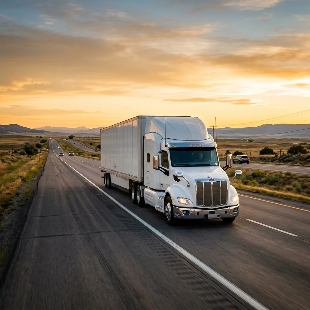 Semi-truck on the highway — My Dot Cabinet TMS